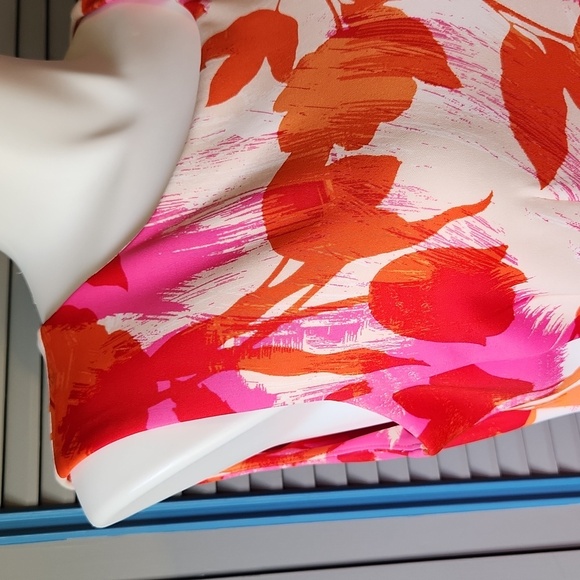 NWT Roz & Ali Pink and Orangs Floral Sleeveless Dress - Picture 6 of 14